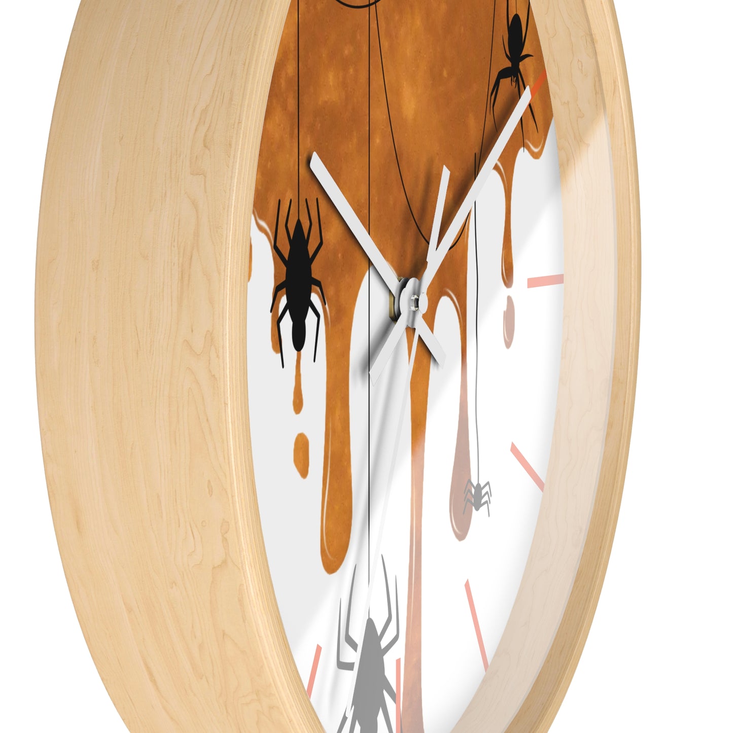 Halloween Wall Clock, Round Wall Clock, Spooky Wood Clock, Halloweeners Gift, Unique Wall Clock, Spider Wall Clock