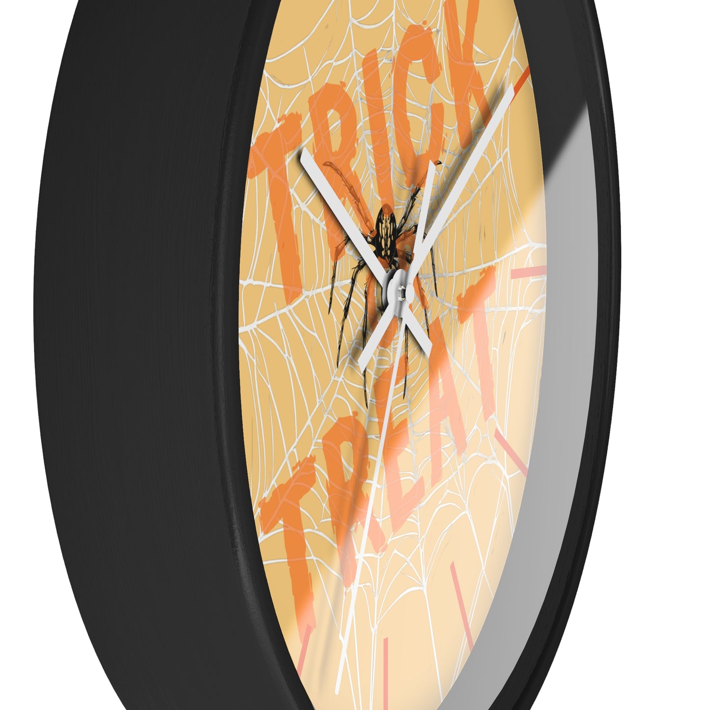 Halloween Wall Clock, Round Wall Clock, Spooky Wood Clock, Halloweeners Gift, Unique Wall Clock, Spider Wall Clock