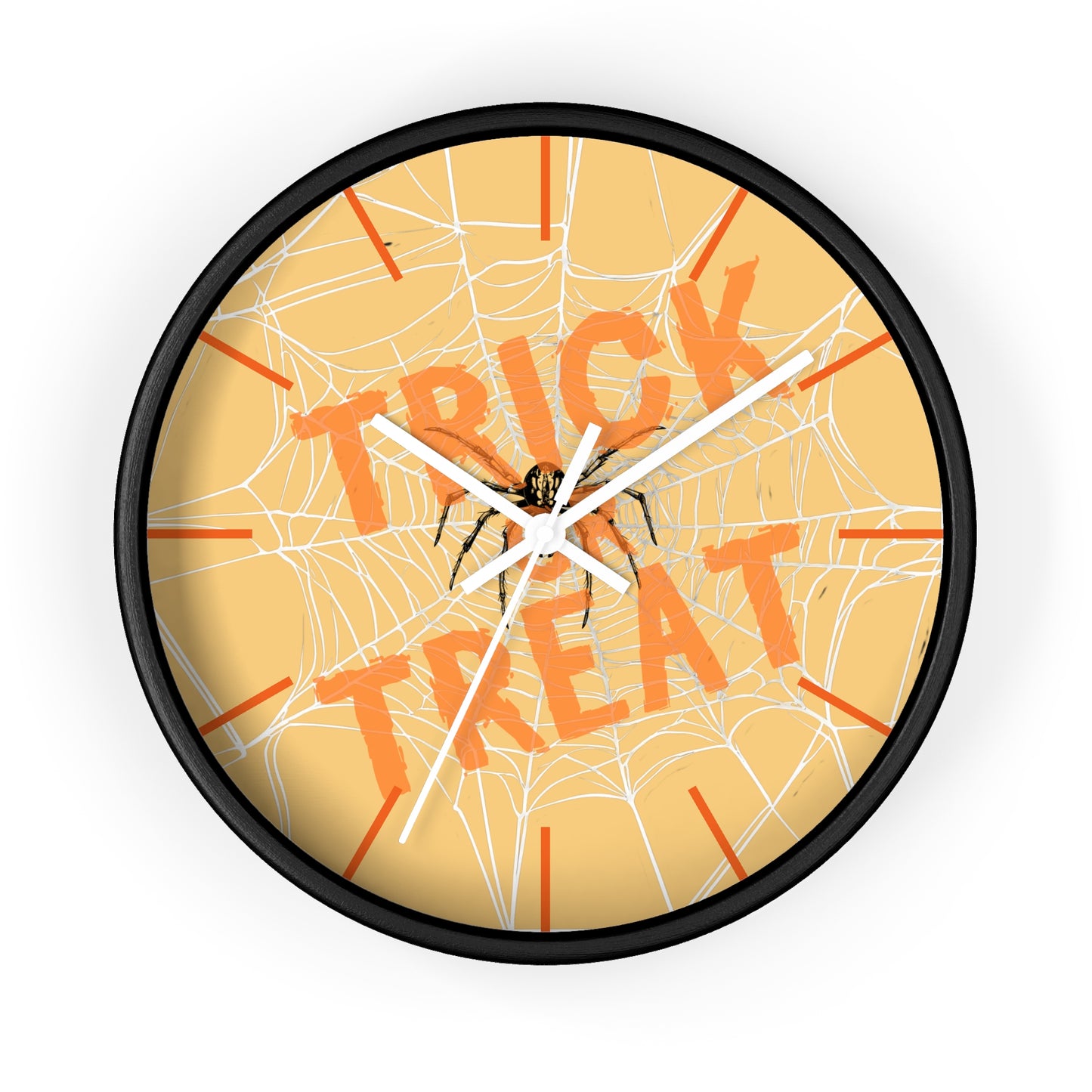 Halloween Wall Clock, Round Wall Clock, Spooky Wood Clock, Halloweeners Gift, Unique Wall Clock, Spider Wall Clock