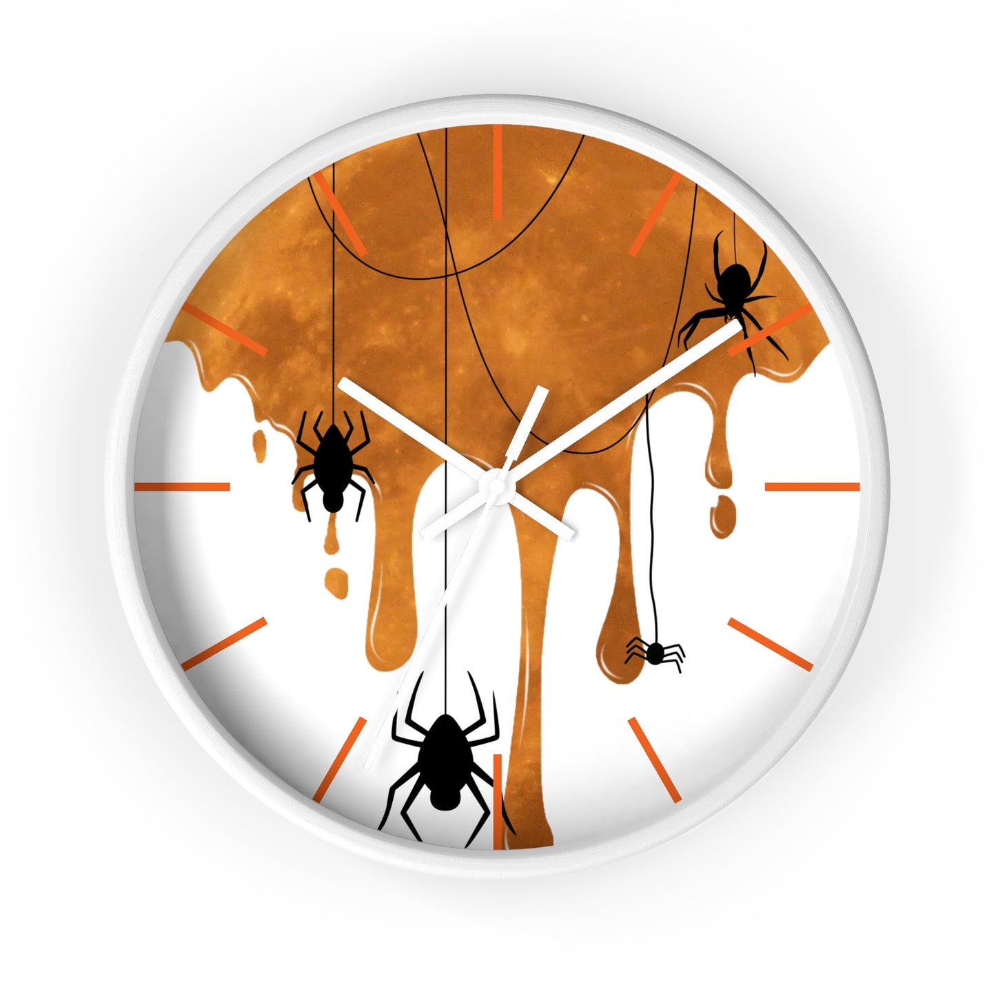 Halloween Wall Clock, Round Wall Clock, Spooky Wood Clock, Halloweeners Gift, Unique Wall Clock, Spider Wall Clock