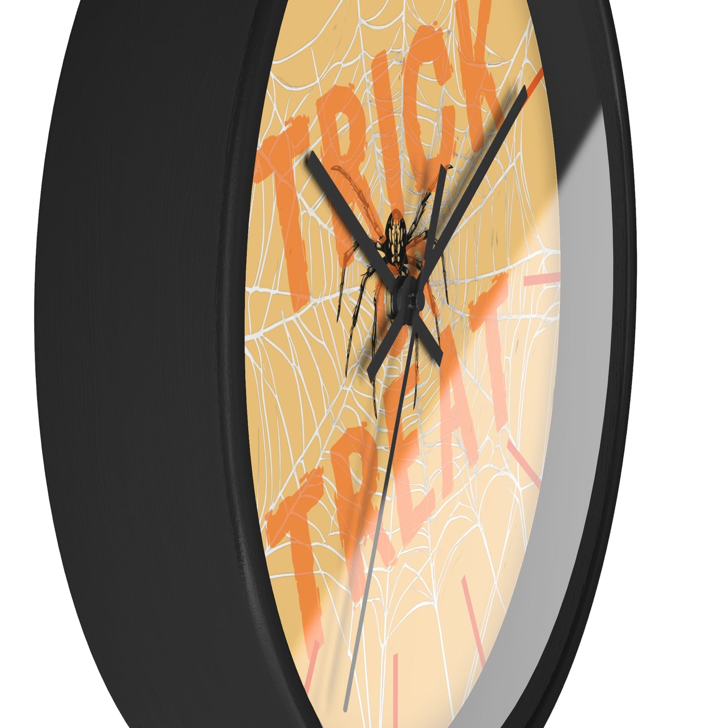 Halloween Wall Clock, Round Wall Clock, Spooky Wood Clock, Halloweeners Gift, Unique Wall Clock, Spider Wall Clock