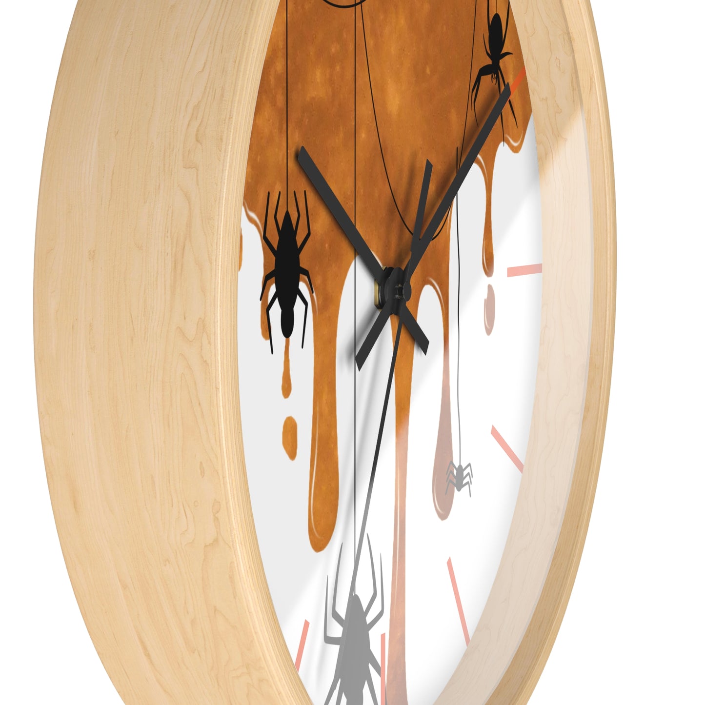 Halloween Wall Clock, Round Wall Clock, Spooky Wood Clock, Halloweeners Gift, Unique Wall Clock, Spider Wall Clock