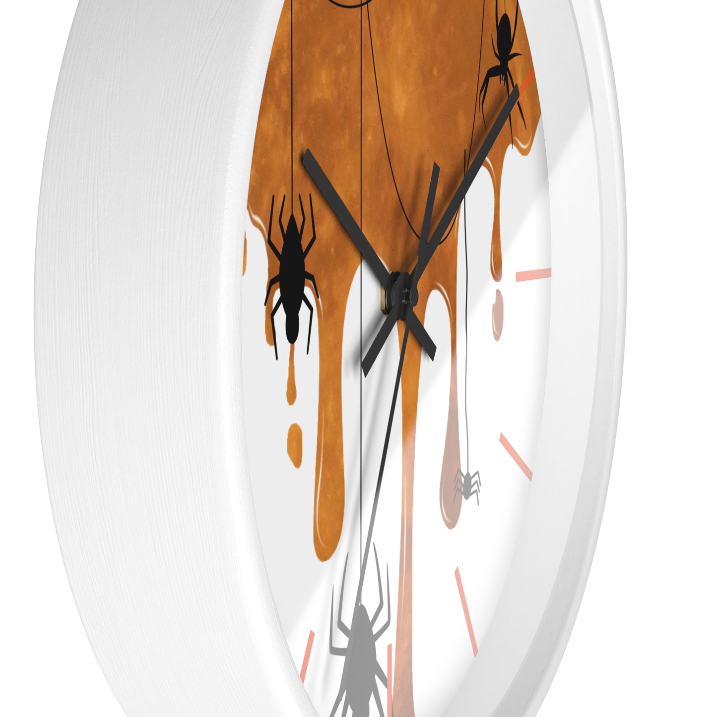 Halloween Wall Clock, Round Wall Clock, Spooky Wood Clock, Halloweeners Gift, Unique Wall Clock, Spider Wall Clock