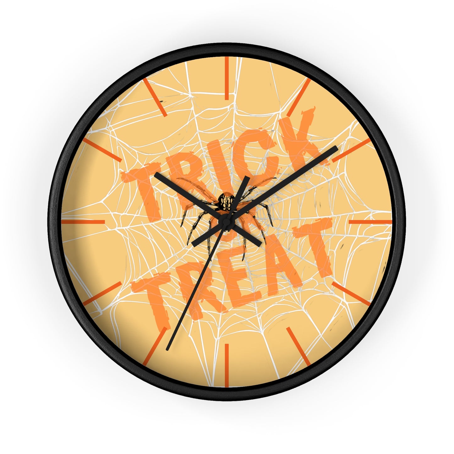 Halloween Wall Clock, Round Wall Clock, Spooky Wood Clock, Halloweeners Gift, Unique Wall Clock, Spider Wall Clock