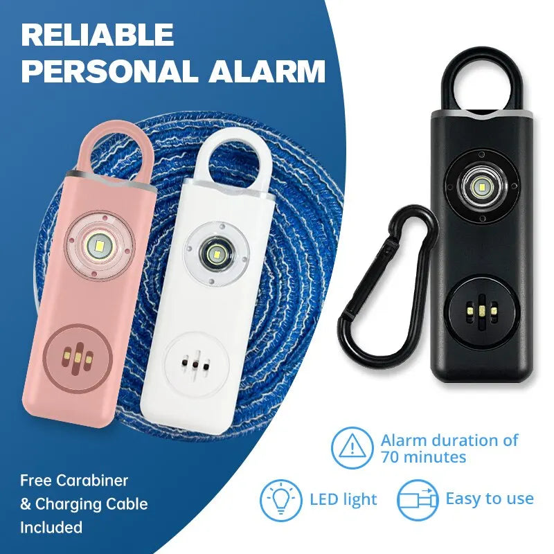 Reliable Personal Safety Alarm for Women - 130dB Siren, Strobe & Key Chain 3 Pop Colors AF2004 Anti Robbery Call for Help